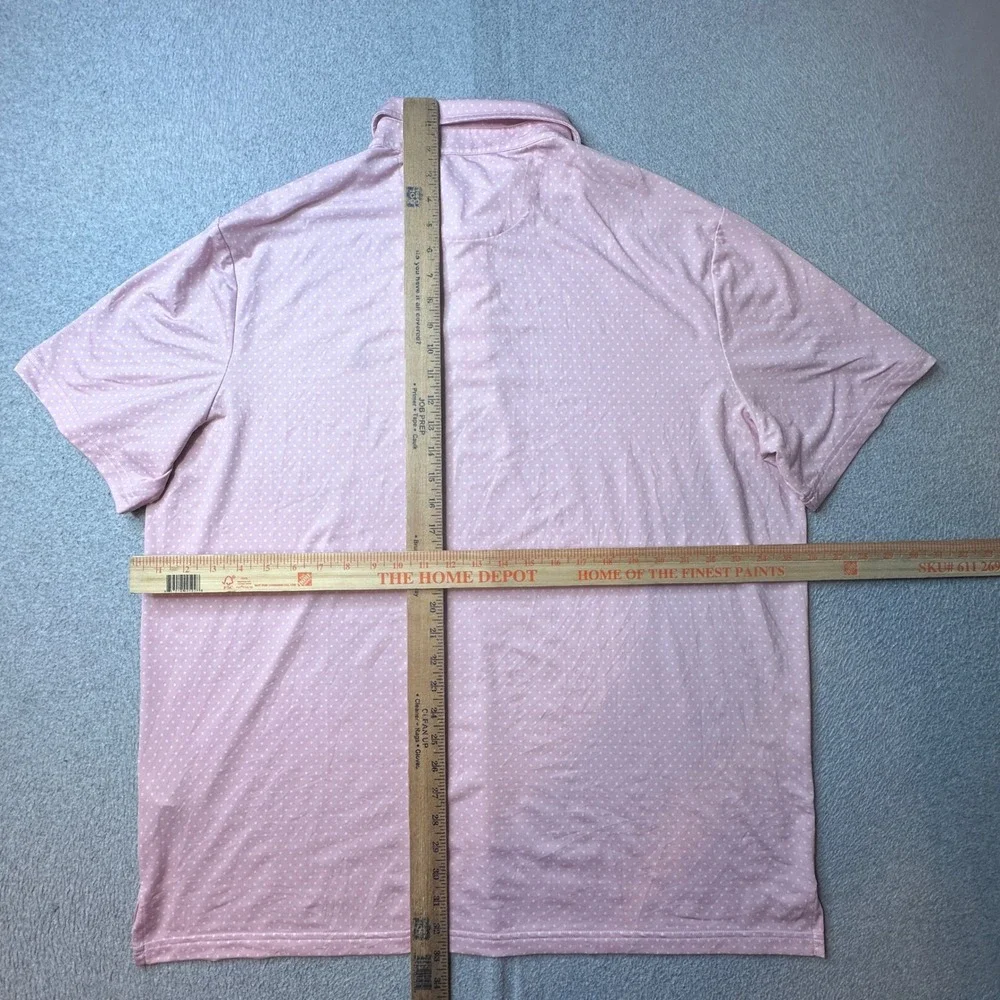 Polo Ralph Lauren Polo Shirt Mens XL Pink Polka Dot Performance Classic Fit Golf